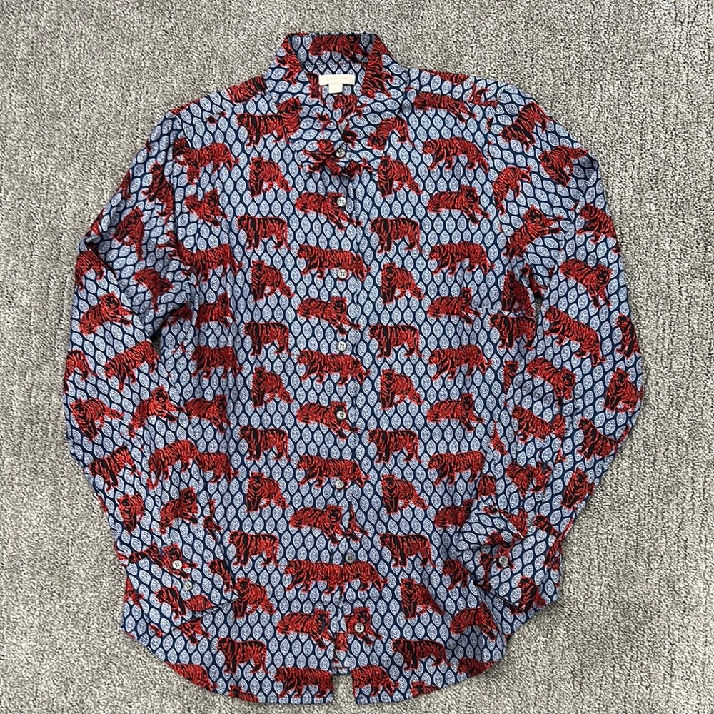 J crew collection  Red and Blue Patterned Shirt